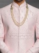 Groom Wear Anarkali Sherwani In Pink Color